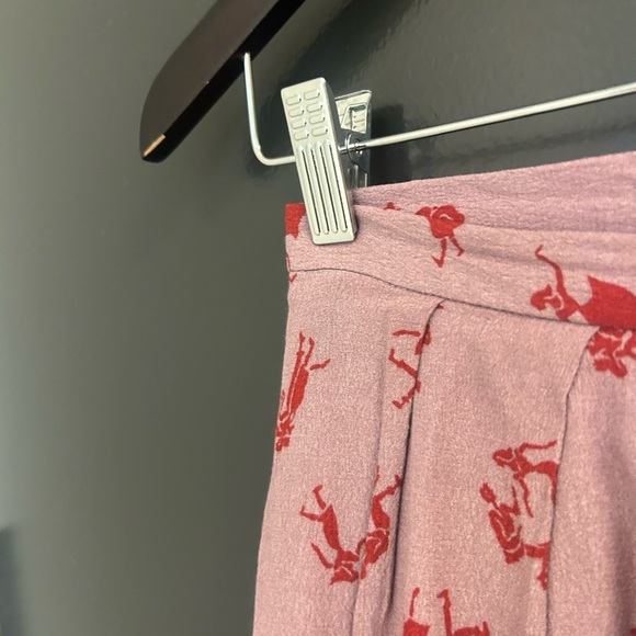 Nice Things (Anthropologie) S EUC Pink Knee-Length A-Line Pleated Skirt - Picture 6 of 14